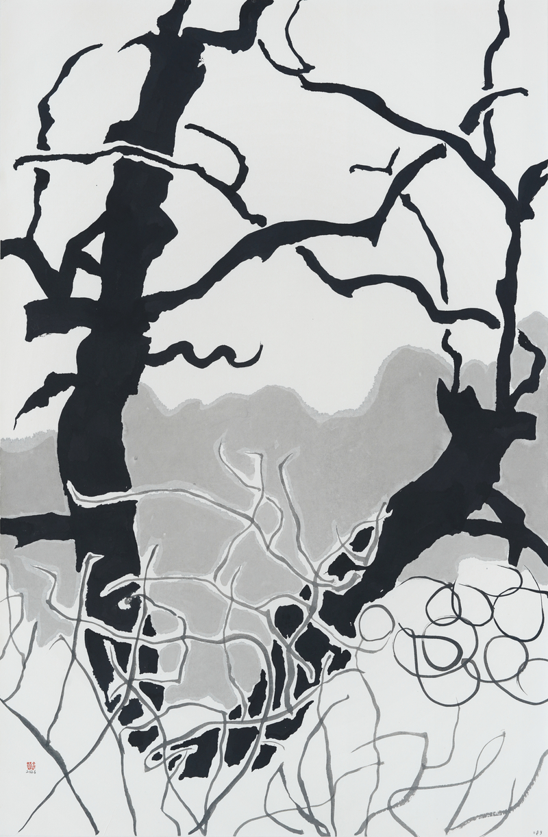 장병언, structure landscape 089, ink_on_paper, painting, 2026
